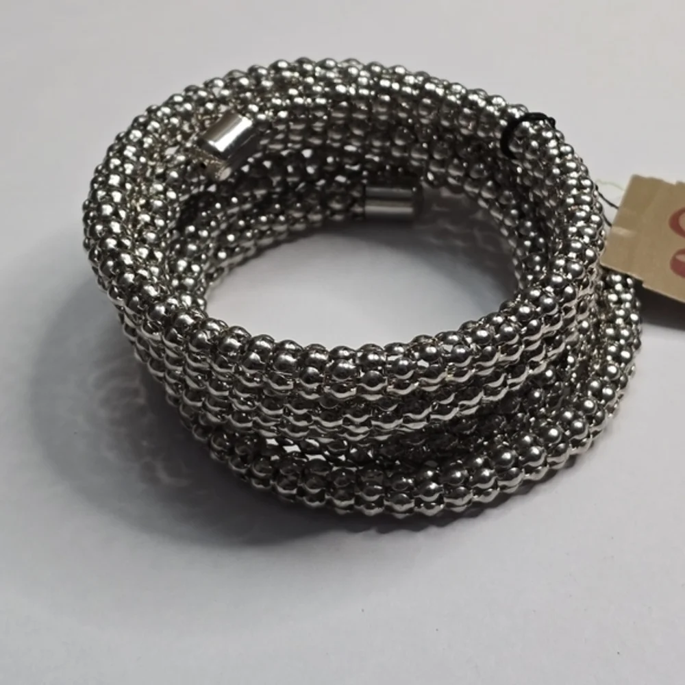 Treska Serpent‎ Skin Silver Tone Bangle Bracelet New